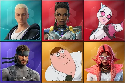 Slim Shady, Shuri, Gwenpool, Solid Snake, Peter Griffin, Valeria