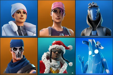 Blizzard Bomber, Rose Team Leader, Sultura, Warpaint, Santa Dogg, Polar Peely