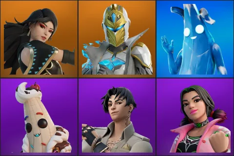 Era, Spectra Knight, Polar Peely, Lil Split, Lorenzo, Mariposa