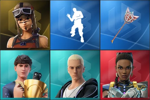 Renegade Raider, Laugh It Up, The Axe of Champions 2.0, Bugha, Slim Shady, Shuri