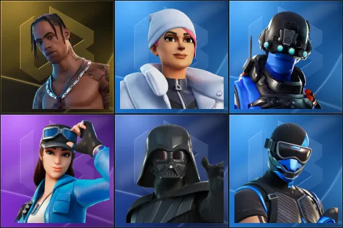 Travis Scott, Blizzard Bomber, Carbon Commando, Cloud Striker, Darth Vader, Fixer