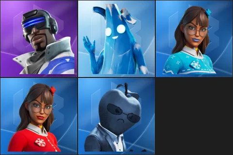Blue Striker, Polar Peely, Blizzabelle, Krisabelle, Tart Tycoon