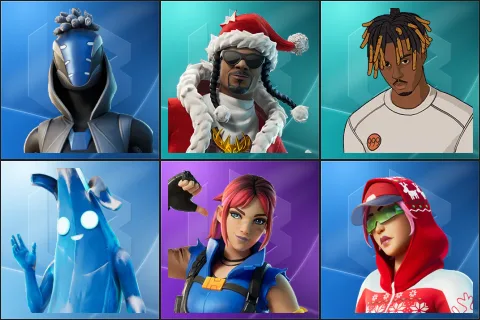 Sultura, Santa Dogg, Slayer Juice WRLD, Polar Peely, Explorer Emilie, Arctic Adeline