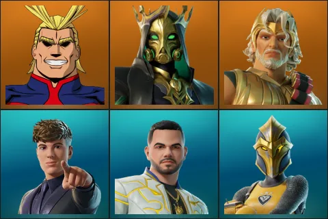 All Might, Hades, Zeus, Clix, CouRage, Courageous Knight