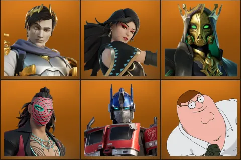 Ascendant Midas, Era, Hades, Kado Thorne, Optimus Prime, Peter Griffin