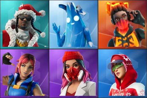 Santa Dogg, Polar Peely, Tectonic Komplex, Explorer Emilie, Yulejacket, Arctic Adeline