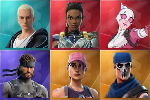 Slim Shady, Shuri, Gwenpool, Solid Snake, Rose Team Leader, Warpaint