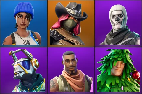 Blue Team Leader, Calamity, Skull Trooper, DJ Yonder, Giddy-up, Lt. Evergreen