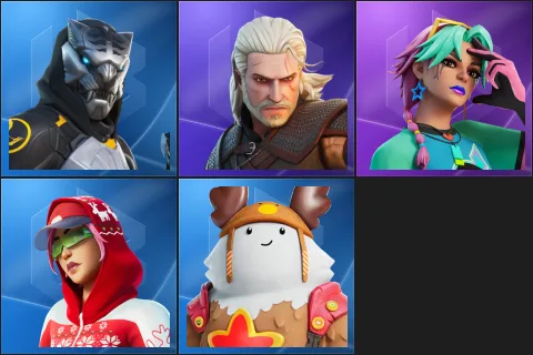 Huntmaster Saber, Geralt of Rivia, Selene, Arctic Adeline, Sled Ready Guff
