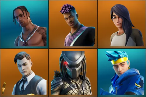 Travis Scott, Fade, Gear Specialist Maya, Midas, Predator, Ninja