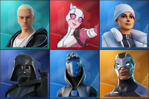 Slim Shady, Gwenpool, Blizzard Bomber, Darth Vader, Sultura, Carbide
