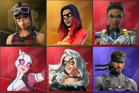 Renegade Raider, Joltara, Shuri, Gwenpool, Black Cat, Solid Snake