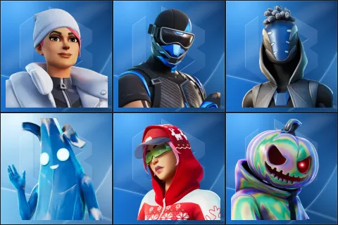 Blizzard Bomber, Fixer, Sultura, Polar Peely, Arctic Adeline, Chrome Punk