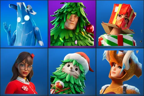 Polar Peely, Lt. Evergreen, Holiday Boxy, Krisabelle, Winterfest Bushranger, Wooly Warrior
