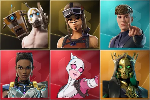 Psycho Bandit, Renegade Raider, Clix, Shuri, Gwenpool, Hades