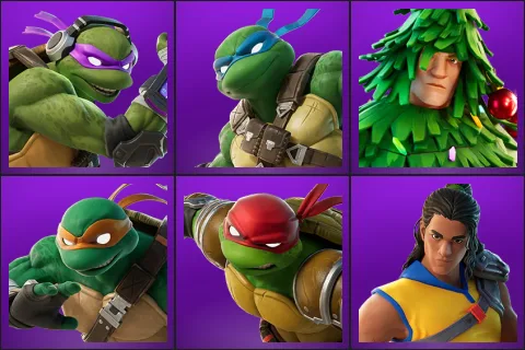 Donatello, Leonardo, Lt. Evergreen, Michelangelo, Raphael, Trailblazer Tai
