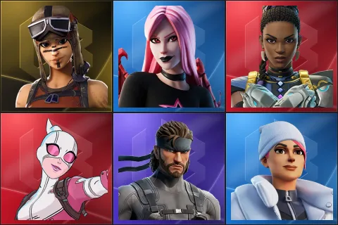 Renegade Raider, Haze, Shuri, Gwenpool, Solid Snake, Blizzard Bomber