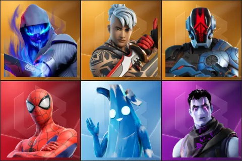 Fusion, Ronin, The Foundation, Spider-Man, Polar Peely, Dark Jonesy