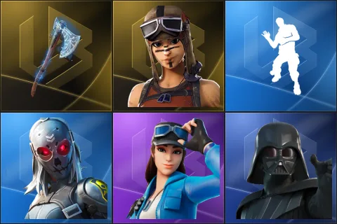 Leviathan Axe, Renegade Raider, Laugh It Up, Zadie, Cloud Striker, Darth Vader