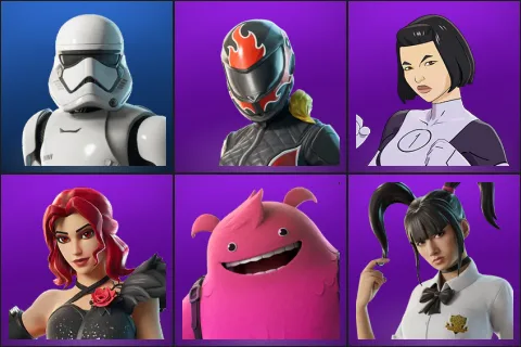 First Order Stormtrooper, Burnoff, Dupli-Kate, Gala Glimmer, Yeddy, Yuki Yubari