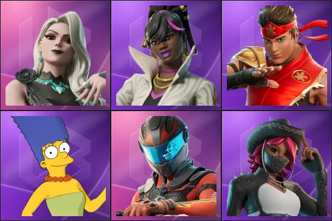 Carletta, Danica, FIRE Master Kai, Marge Simpson, Maxx Speed, Omen Hunter Calamity