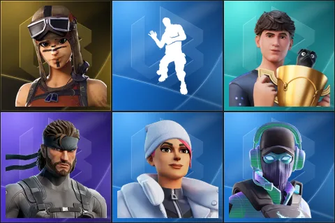 Renegade Raider, Laugh It Up, Bugha, Solid Snake, Blizzard Bomber, Breakpoint