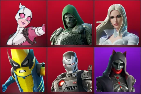 Gwenpool, Doom, Emma Frost, Peelverine, War Machine, Felina