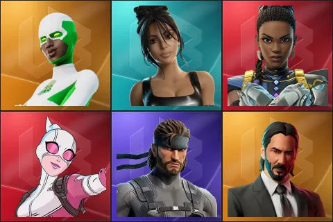 Backlash, Iconic Kim Kardashian, Shuri, Gwenpool, Solid Snake, John Wick