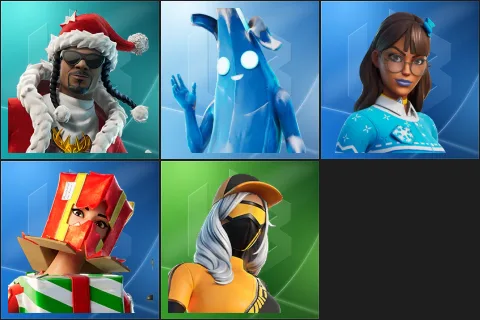 Santa Dogg, Polar Peely, Blizzabelle, Holiday Boxy, Runway Racer