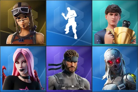 Renegade Raider, Laugh It Up, Bugha, Haze, Solid Snake, Zadie