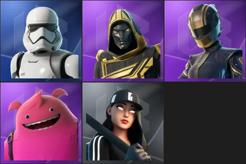 First Order Stormtrooper, Blitz Knight, Hairpin, Yeddy, Ruby Shadows