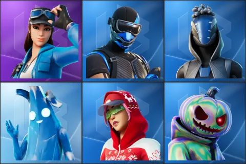 Cloud Striker, Fixer, Sultura, Polar Peely, Arctic Adeline, Chrome Punk