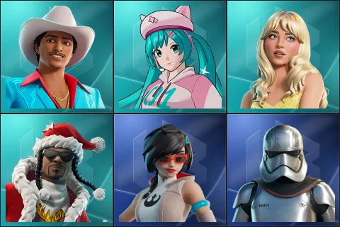 Die With A Smile Bruno, Neko Hatsune Miku, Sabrina Carpenter, Santa Dogg, Apprentice Evie, Captain Phasma
