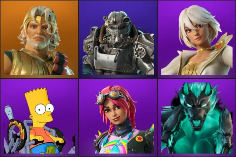 Zeus, T-60 Power Armor, Aphrodite, Bart Simpson, Brite Raider, Cerberus