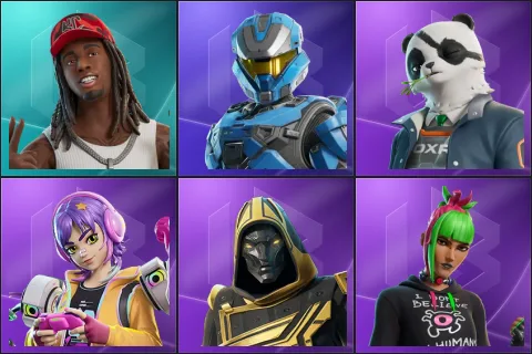Kai Cenat, UNSC Spartan, Agent Patch, Battle Gamer Mae, Blitz Knight, Bug Punk Sunny