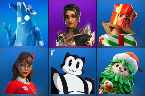Polar Peely, Shanta, Holiday Boxy, Krisabelle, Toon Meowscles, Winterfest Bushranger