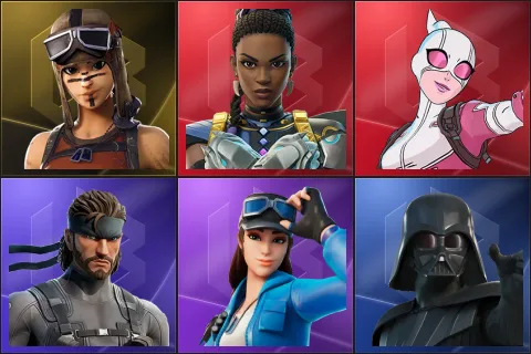 Renegade Raider, Shuri, Gwenpool, Solid Snake, Cloud Striker, Darth Vader