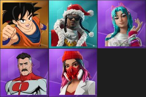 Son Goku, Santa Dogg, Katalina, Omni-Man, Yulejacket