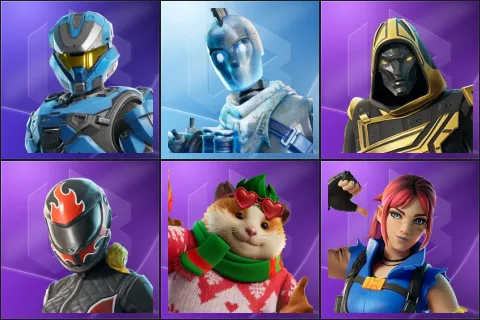 UNSC Spartan, Glacial Dummy, Blitz Knight, Burnoff, Cheeks, Explorer Emilie
