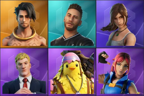 Raz, Neymar Jr, Lara Croft, Agent Jones, Cluck, Explorer Emilie