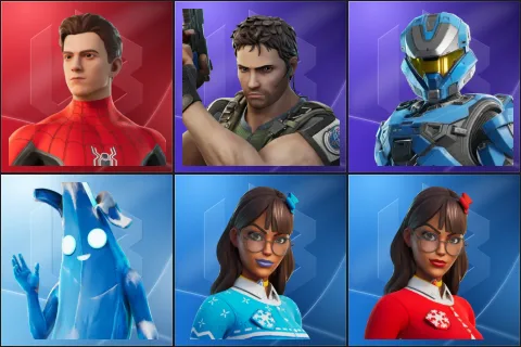 Spider-Man (No Way Home), Chris Redfield, UNSC Spartan, Polar Peely, Blizzabelle, Krisabelle
