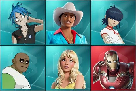 2D, Die With A Smile Bruno, Noodle, Russel, Sabrina Carpenter, Iron Man Mk 45