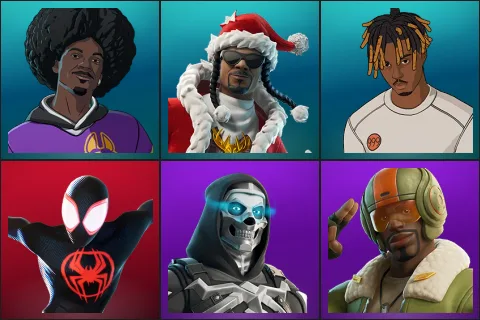 LBC '93 Dogg, Santa Dogg, Slayer Juice WRLD, Spider-Man (Miles Morales), Skull Commander, Aerial Assault Bomber