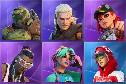 Doom Slayer, Geralt of Rivia, Dusty, Massai, Selene, Arctic Adeline