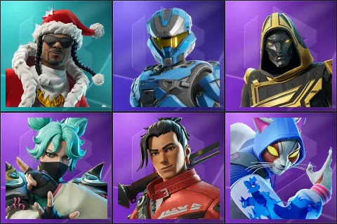 Santa Dogg, UNSC Spartan, Blitz Knight, Jade, Kendo, Nyanja