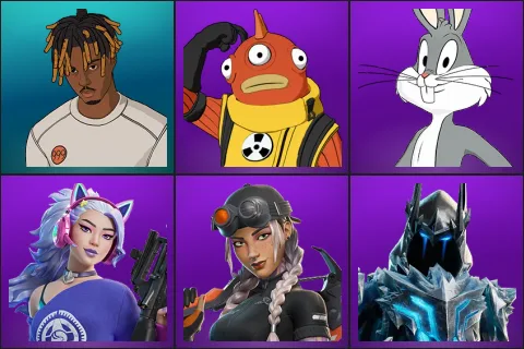 Slayer Juice WRLD, Blinky Fishstick, Bugs Bunny, Dasha, Elite Jules, Exalted Ice King