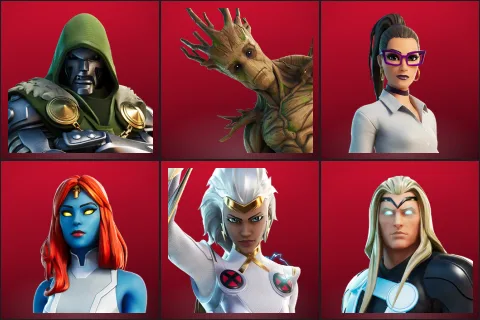 Doctor Doom, Groot, Jennifer Walters, Mystique, Storm, Thor