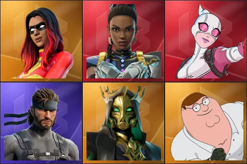 Joltara, Shuri, Gwenpool, Solid Snake, Hades, Peter Griffin
