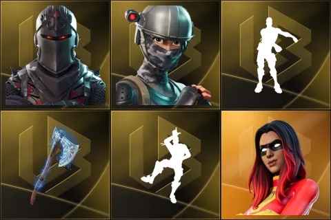 Black Knight, Elite Agent, Floss, Leviathan Axe, Take The L, Joltara