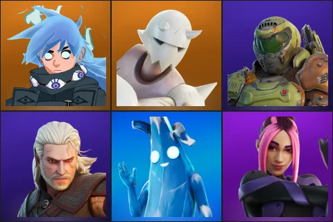 Nezumi, Snap, Doom Slayer, Geralt of Rivia, Polar Peely, Adira